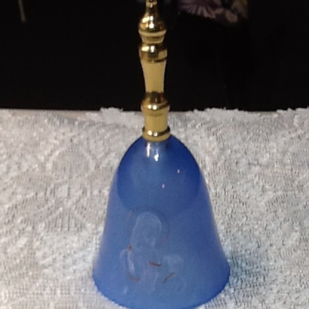 Blue Fostoria bell H 10